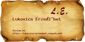 Lukovics Erzsébet névjegykártya