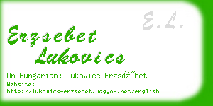 erzsebet lukovics business card